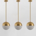 Powell - Aged Brass Globe Pendant